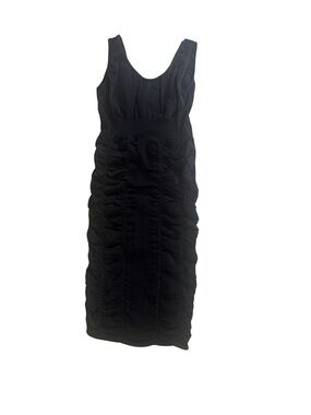 Soho Girls Black Ruched Midi Sheath Dress